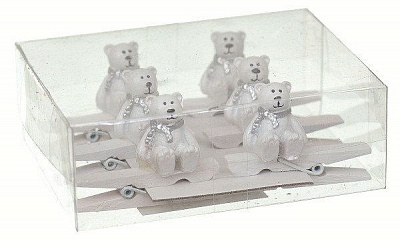 Прищепки декоративные Медведь Jumi 6 шт./уп. 4,5 см