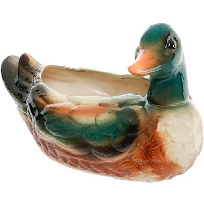 Кашпо керамическое Утка овальный 6,3л бежевый 