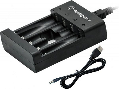 Зарядное устройство Westinghouse WBC-007F USB ускоренной подзарядки для аккумуляторов Ni-MH, Ni-Cd AA (R6, 316)AAA (R03, 286) 1 шт. (WBC-007F) 