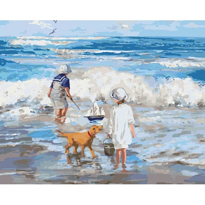 Картина за номерами Граючи з хвилями 40x50 см Ідейка