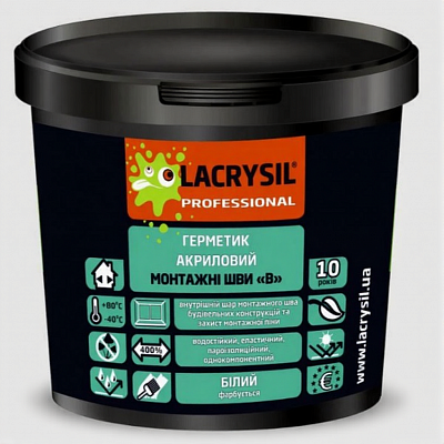 Герметик для швов Lacrysil внутри помещений В белый 7 кг