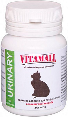Кормовая добавка Vitamall для профилактики мочекаменной болезни котов 100 таб