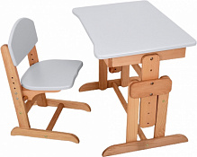 Комплект парта і стілець-трансформери ArinWOOD Совеня бук/сірий 04-031GREY 