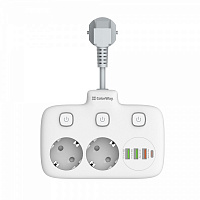 Мережевий фільтр COLOR WAY 2x220V/3xUSB-A/1xUSB-C white із заземленням 2 гн. white CW-CHE24PDW 