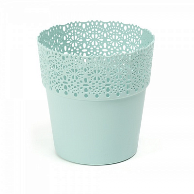 Горшок пластиковый Ламела Белла 145 круглый 1,0 л мятный 