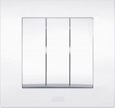 Выключатель трехклавишный ABB Cosmo без подсветки 10 А белый 619-010200-254