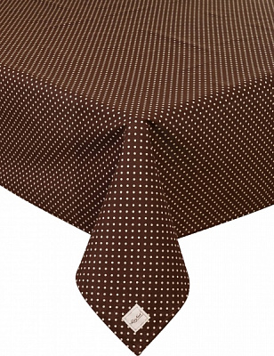 Скатерть Lucy горошек 133x180 см коричневый La Nuit 