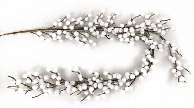 Гирлянда декоративная с белыми ягодами 1,2 м