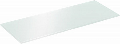 Полиця скляна прямокутна 400x150 мм сірий металік