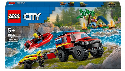 Конструктор LEGO City Пожежний позашляховик з рятувальним човном 60412