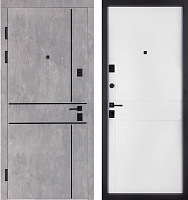 Дверь входная Булат Ультра (квадро) 540/249 Wavestone grey грей / белый супермат 2050x950 мм правая