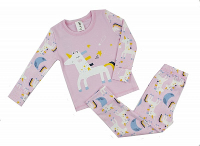 Пижама детская для девочки Luna Kids Единорог р.134-140 розовый 