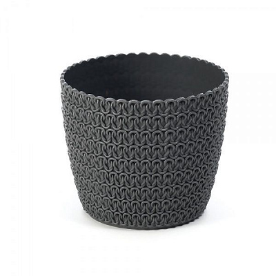 Горшок пластиковый Ламела Магнолия Джерси 300 круглый 2,3 л антрацит 