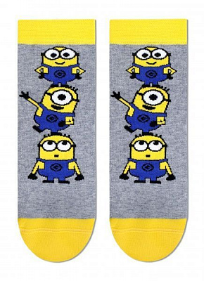 Шкарпетки жіночі Брестские 1124 Minions (середньої довжини) 309 р. 25 сірий меланж 1 пар