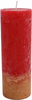 Свічка Циліндр C07*20/1-3.0-9.2 омбре червона в золоті Candy Light