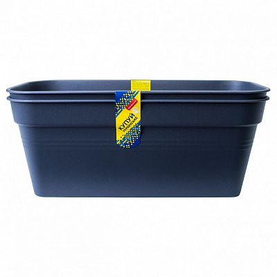 Вазон Алеана Глорія балконний 40х18 см комплект 2 шт. прямокутний 6 л граніт