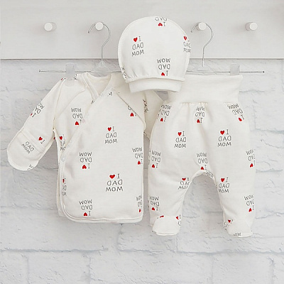 Комплект для новорожденных Blanka Сердечко бежевый р.56–62 110164 