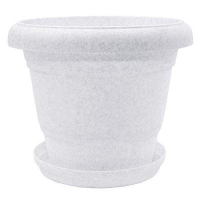 Горщик пластиковий Алеана Лілія круглий 2,6л білий із сірим (112036)