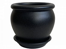 Горшок керамический Ориана-Запорожкерамика Вьетнам №2 круглый черный (011-2-144) 