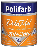 Эмаль Polifarb алкидная DekoMal ПФ-266 желто-коричневый глянец 2.7кг