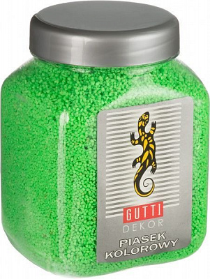 Песок декоративный Gutti Fluogreen 0.8-1.2 800 гр.
