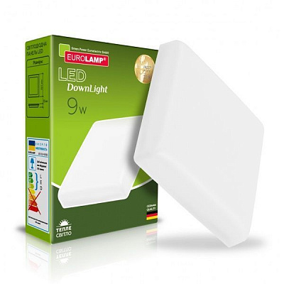 Светильник точечный Eurolamp LED Downlight квадрат 3000 К белый LED-DLS-9/3(Е) 