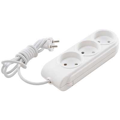 Подовжувач Makel с захистними шторками без заземлення 3 гн. білий 5 м N3010061