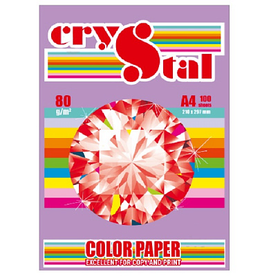 Бумага цветная Crystal A4 80 г/м Taro 274 фиолетовый 