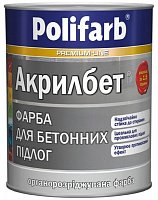 Краска Polifarb акриловая для бетонных полов Акрилбет серый мат 3.5кг