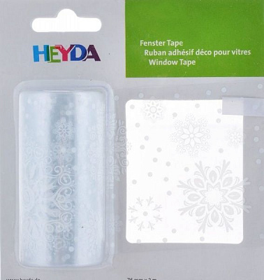 Лента самоклеящаяся Снежинки белая 7,5 см x 2 м 203584482 Heyda