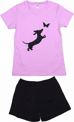 Пижама женская Trio Бонжур р. 2XL черно-сиреневый