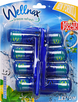 Туалетный блок Wellnax цветная вода Лимон 4х50 г BLK-404