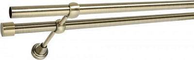 Карниз Gardinia Ally двойной наборной d19/19 мм 240 см античная латунь 