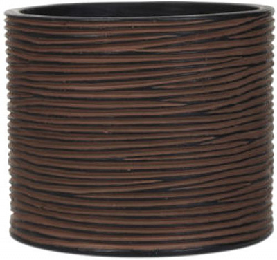 Кашпо керамічне Capi Rib круглий 3л коричневий (069550)