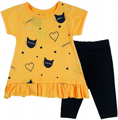 Комплект Mini Citlenbir 9162 Meow р.98 желтый с черным 