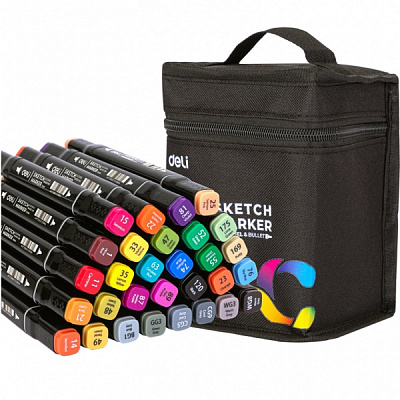 Набор двухсторонних скетч маркеров Deli 70806-30 30 цветов мульти 82674 