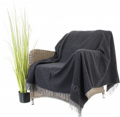 Плед Fine-DF Anthra.-Graphit 130x180 см темно-серый/серый Billerbeck 