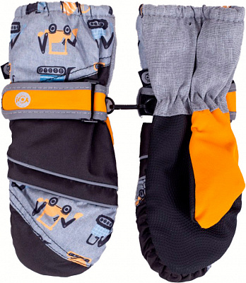 Варежки YO! р.12 /серый с оранжевым