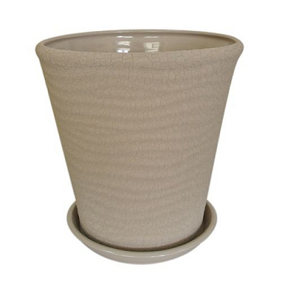 Горшок керамический Ориана-Запорожкерамика Новая Волна №3 шелк круглый 5,5л капучино 