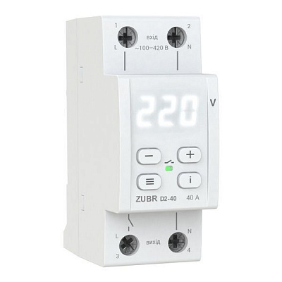 Реле напряжения ZUBR (max 40 А, 8800 ВА) ZUBR D2-40