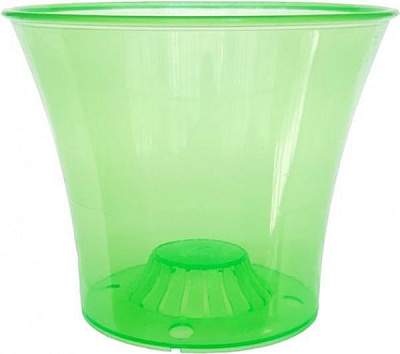 Горщик для орхідей Омела Орхідея 2,3 л круглий прозорий зелений