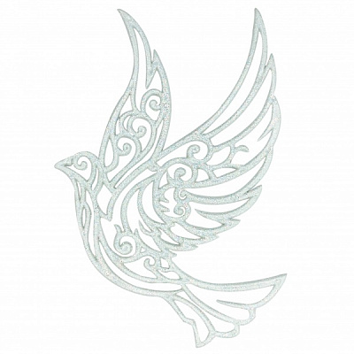 Ялинкова іграшка Жар-птица 2Д 12 см білий