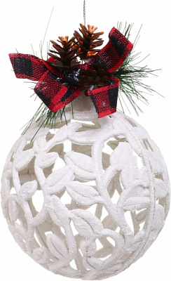 Шар новогодний E09021W d 100 мм белый