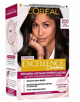 Крем-краска для волос L'Oreal Paris EXCELLENCE 3.00 Темно-каштановый 48 мл