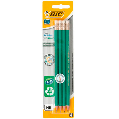 Набор карандашей чернографитных Evolution 4 шт. 890275 BIC