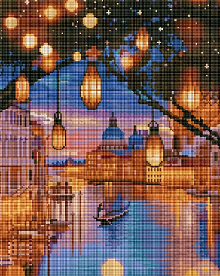 Алмазна мозаїка Нічні вогні Венеції 40x50 см DBS24915 Brushme