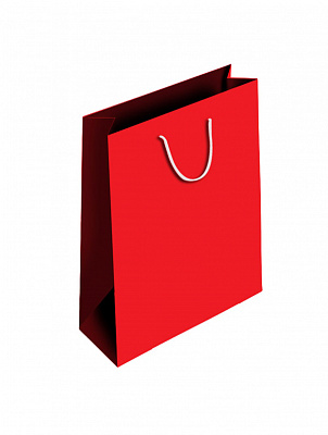 Пакет бумажный фоновый 350x245x90 мм красный 485С ПБС