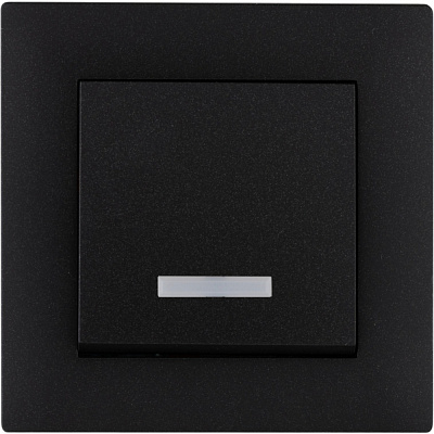 Вимикач одноклавішний Makel Rizz з підсвіткою чорний матовий 88054021