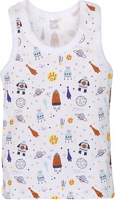 Майка для мальчиков для мальчиков Татошка р.128 белый с рисунком 2505228кос 