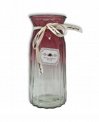 Ваза скляна YIWU Crystal Lucy 24 см бордо